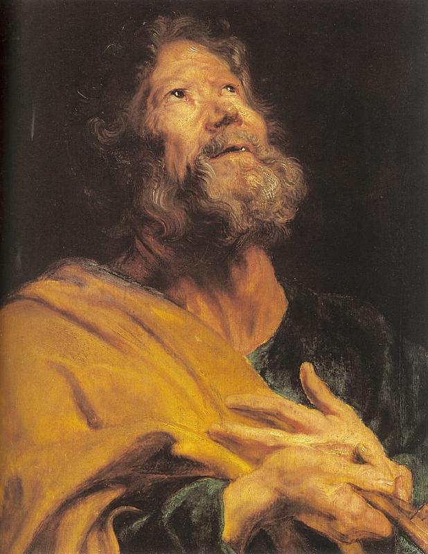Dyck, Anthony van The Penitent Apostle Peter Sweden oil painting art
